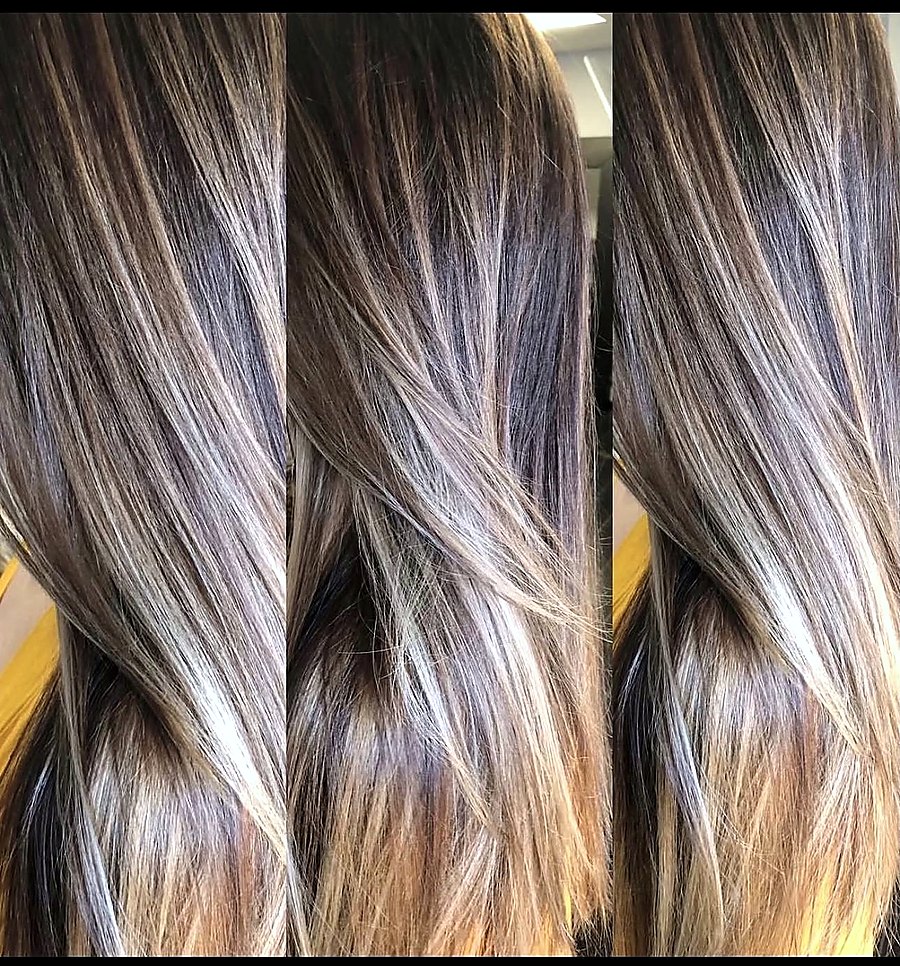 Dimensional balayage highlights by A Hair Story Salon
